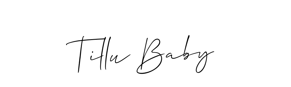 Check out images of Autograph of Tillu Baby name. Actor Tillu Baby Signature Style. Allison_Script is a professional sign style online. Tillu Baby signature style 2 images and pictures png