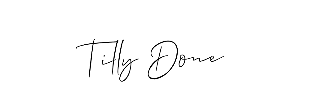 Create a beautiful signature design for name Tilly Done. With this signature (Allison_Script) fonts, you can make a handwritten signature for free. Tilly Done signature style 2 images and pictures png