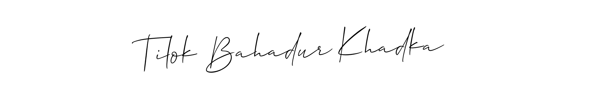 Design your own signature with our free online signature maker. With this signature software, you can create a handwritten (Allison_Script) signature for name Tilok Bahadur Khadka. Tilok Bahadur Khadka signature style 2 images and pictures png