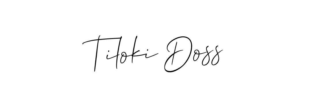 Allison_Script is a professional signature style that is perfect for those who want to add a touch of class to their signature. It is also a great choice for those who want to make their signature more unique. Get Tiloki Doss name to fancy signature for free. Tiloki Doss signature style 2 images and pictures png