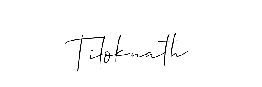 Design your own signature with our free online signature maker. With this signature software, you can create a handwritten (Allison_Script) signature for name Tiloknath. Tiloknath signature style 2 images and pictures png