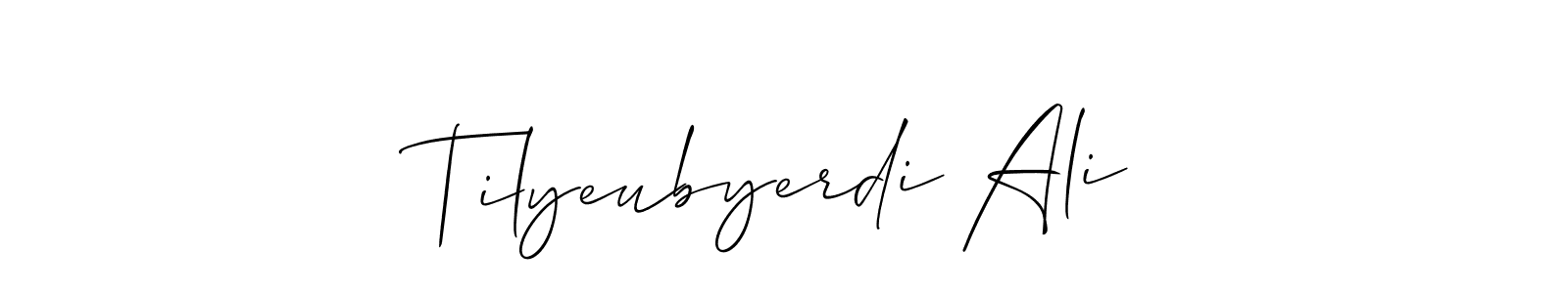Check out images of Autograph of Tilyeubyerdi Ali name. Actor Tilyeubyerdi Ali Signature Style. Allison_Script is a professional sign style online. Tilyeubyerdi Ali signature style 2 images and pictures png