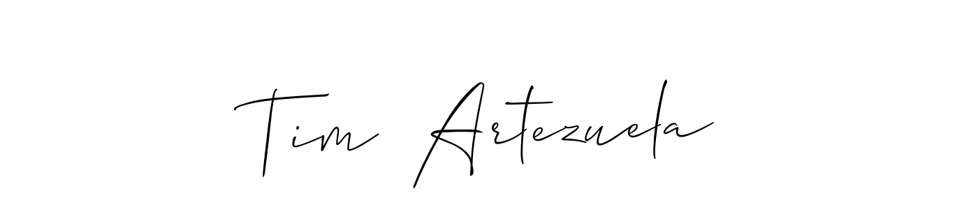 How to make Tim  Artezuela name signature. Use Allison_Script style for creating short signs online. This is the latest handwritten sign. Tim  Artezuela signature style 2 images and pictures png