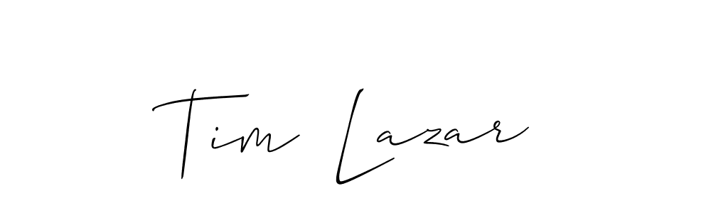 Tim  Lazar stylish signature style. Best Handwritten Sign (Allison_Script) for my name. Handwritten Signature Collection Ideas for my name Tim  Lazar. Tim  Lazar signature style 2 images and pictures png