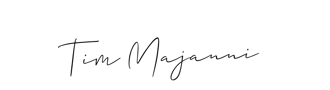 It looks lik you need a new signature style for name Tim Majanni. Design unique handwritten (Allison_Script) signature with our free signature maker in just a few clicks. Tim Majanni signature style 2 images and pictures png