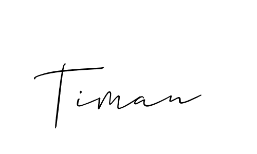 The best way (Allison_Script) to make a short signature is to pick only two or three words in your name. The name Timan include a total of six letters. For converting this name. Timan signature style 2 images and pictures png