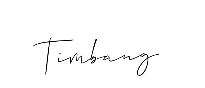 Make a beautiful signature design for name Timbang. With this signature (Allison_Script) style, you can create a handwritten signature for free. Timbang signature style 2 images and pictures png