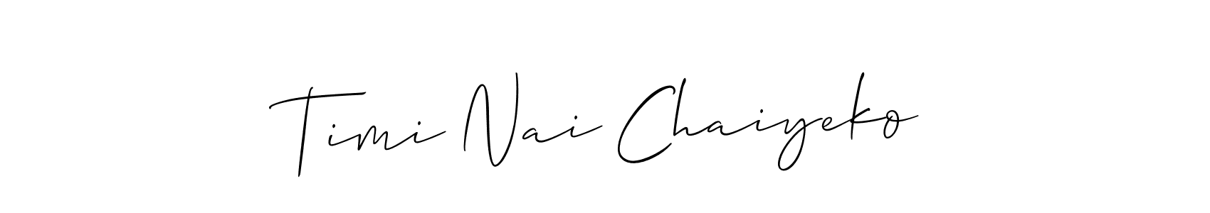 Create a beautiful signature design for name Timi Nai Chaiyeko. With this signature (Allison_Script) fonts, you can make a handwritten signature for free. Timi Nai Chaiyeko signature style 2 images and pictures png