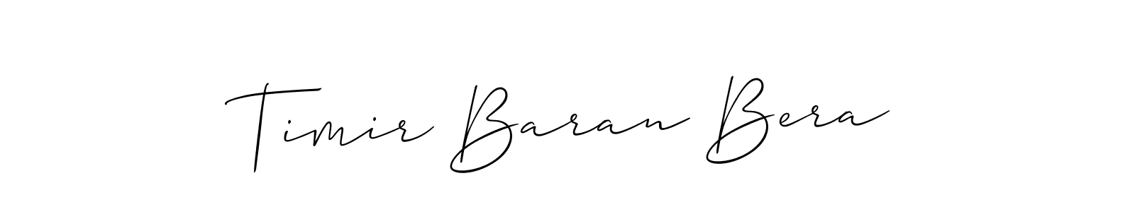 How to make Timir Baran Bera name signature. Use Allison_Script style for creating short signs online. This is the latest handwritten sign. Timir Baran Bera signature style 2 images and pictures png