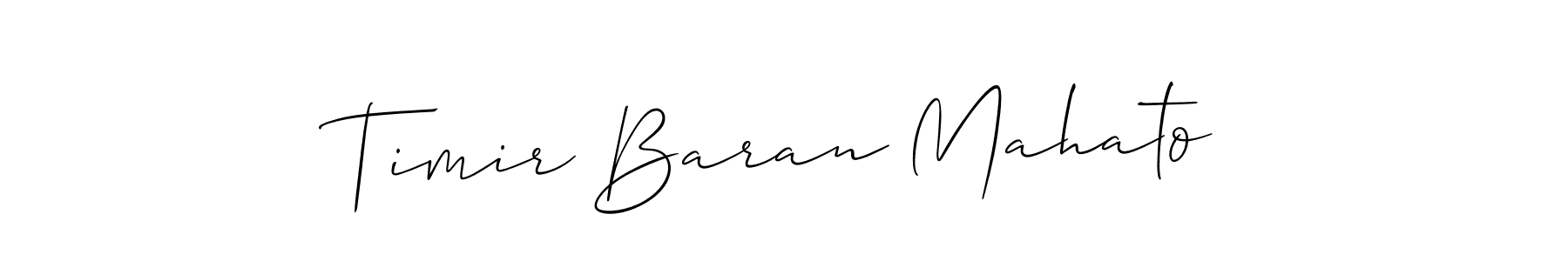 Create a beautiful signature design for name Timir Baran Mahato. With this signature (Allison_Script) fonts, you can make a handwritten signature for free. Timir Baran Mahato signature style 2 images and pictures png