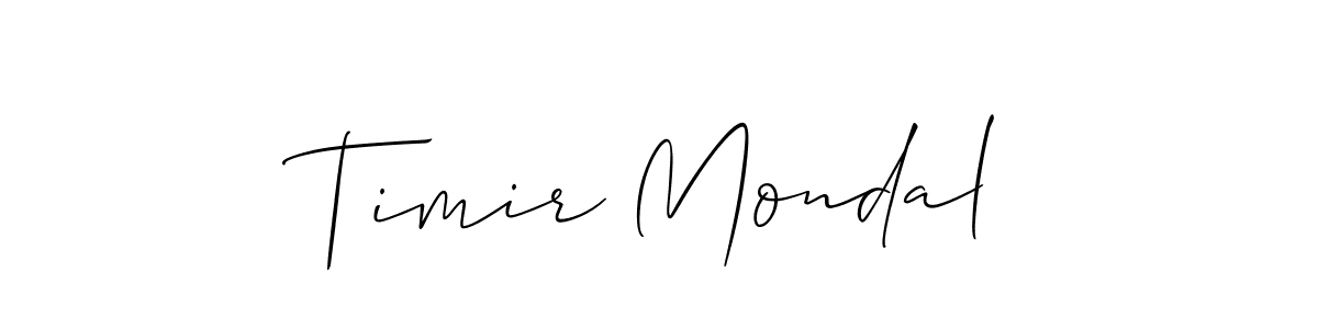 Make a beautiful signature design for name Timir Mondal. With this signature (Allison_Script) style, you can create a handwritten signature for free. Timir Mondal signature style 2 images and pictures png