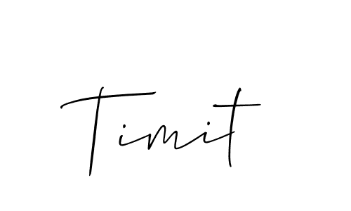 Design your own signature with our free online signature maker. With this signature software, you can create a handwritten (Allison_Script) signature for name Timit. Timit signature style 2 images and pictures png