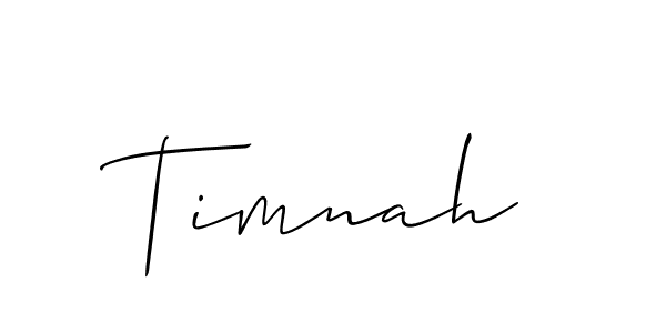 Create a beautiful signature design for name Timnah. With this signature (Allison_Script) fonts, you can make a handwritten signature for free. Timnah signature style 2 images and pictures png