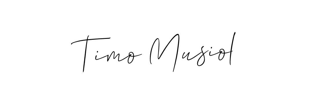 Make a beautiful signature design for name Timo Musiol. With this signature (Allison_Script) style, you can create a handwritten signature for free. Timo Musiol signature style 2 images and pictures png