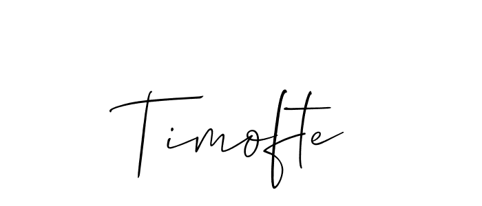 Use a signature maker to create a handwritten signature online. With this signature software, you can design (Allison_Script) your own signature for name Timofte. Timofte signature style 2 images and pictures png