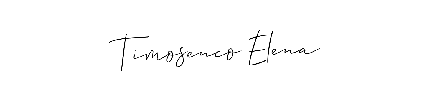 Allison_Script is a professional signature style that is perfect for those who want to add a touch of class to their signature. It is also a great choice for those who want to make their signature more unique. Get Timosenco Elena name to fancy signature for free. Timosenco Elena signature style 2 images and pictures png