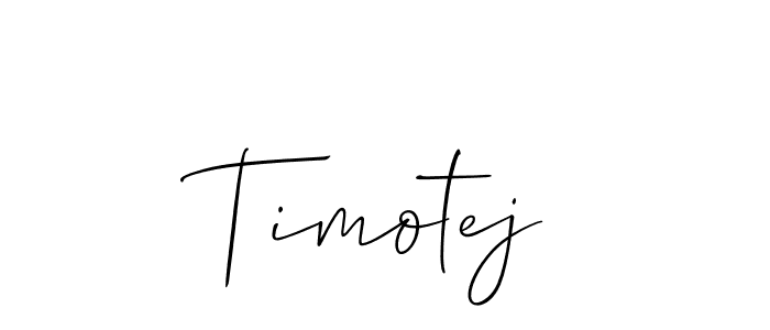 Use a signature maker to create a handwritten signature online. With this signature software, you can design (Allison_Script) your own signature for name Timotej. Timotej signature style 2 images and pictures png