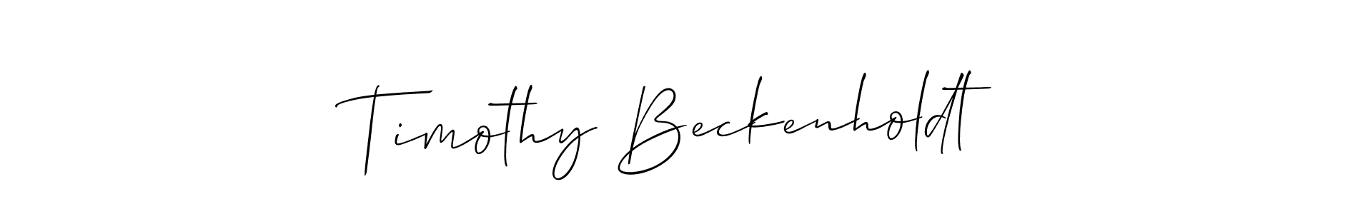 Timothy Beckenholdt stylish signature style. Best Handwritten Sign (Allison_Script) for my name. Handwritten Signature Collection Ideas for my name Timothy Beckenholdt. Timothy Beckenholdt signature style 2 images and pictures png