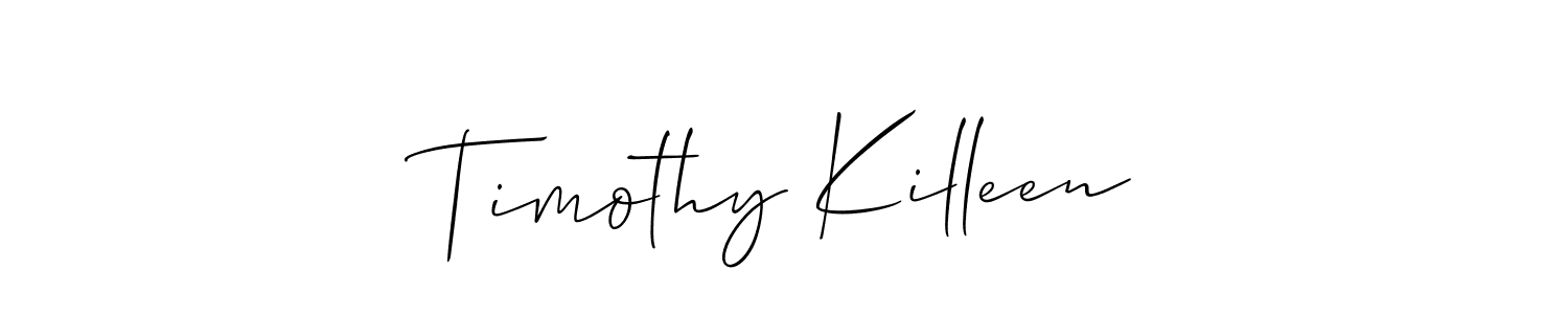 This is the best signature style for the Timothy Killeen name. Also you like these signature font (Allison_Script). Mix name signature. Timothy Killeen signature style 2 images and pictures png