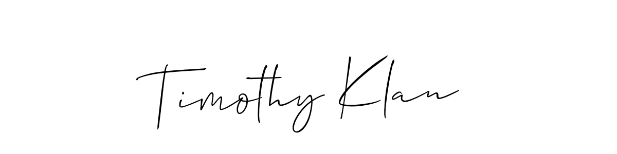 Use a signature maker to create a handwritten signature online. With this signature software, you can design (Allison_Script) your own signature for name Timothy Klan. Timothy Klan signature style 2 images and pictures png