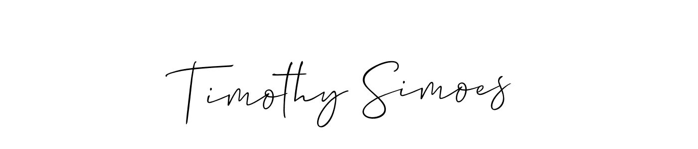 Use a signature maker to create a handwritten signature online. With this signature software, you can design (Allison_Script) your own signature for name Timothy Simoes. Timothy Simoes signature style 2 images and pictures png