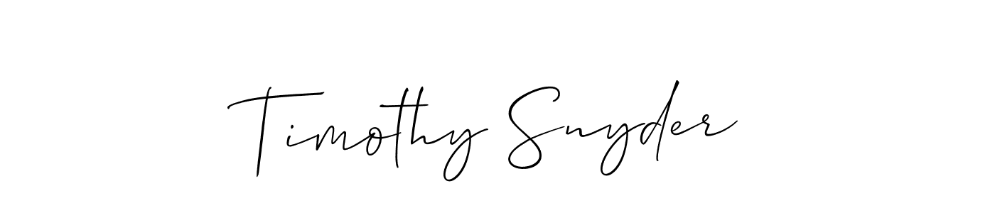 Make a beautiful signature design for name Timothy Snyder. With this signature (Allison_Script) style, you can create a handwritten signature for free. Timothy Snyder signature style 2 images and pictures png