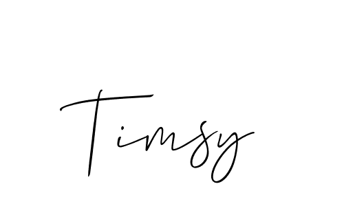 Create a beautiful signature design for name Timsy. With this signature (Allison_Script) fonts, you can make a handwritten signature for free. Timsy signature style 2 images and pictures png