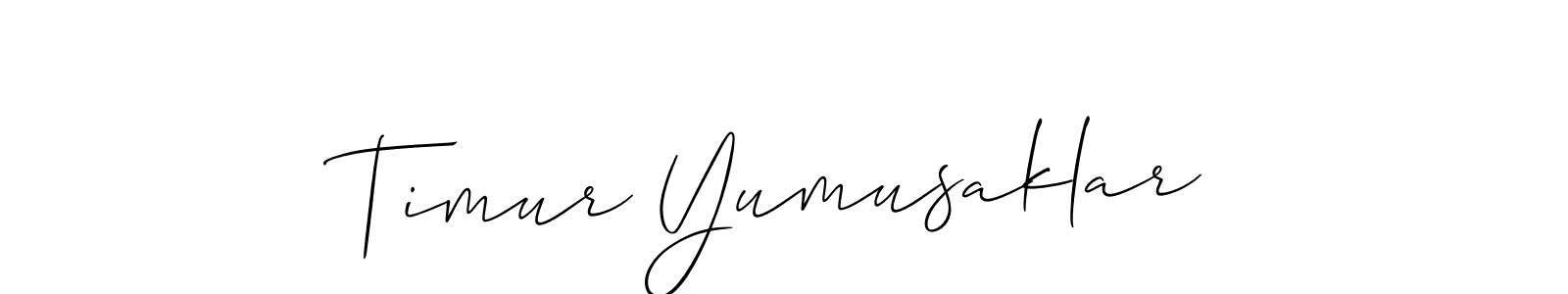 Use a signature maker to create a handwritten signature online. With this signature software, you can design (Allison_Script) your own signature for name Timur Yumusaklar. Timur Yumusaklar signature style 2 images and pictures png