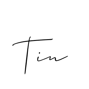 Design your own signature with our free online signature maker. With this signature software, you can create a handwritten (Allison_Script) signature for name Tin. Tin signature style 2 images and pictures png