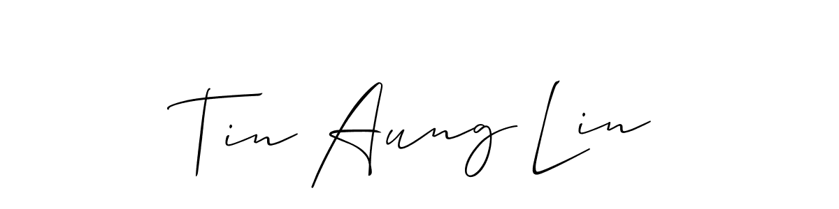 Also You can easily find your signature by using the search form. We will create Tin Aung Lin name handwritten signature images for you free of cost using Allison_Script sign style. Tin Aung Lin signature style 2 images and pictures png