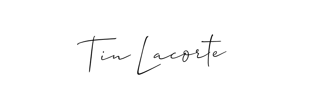 How to make Tin Lacorte name signature. Use Allison_Script style for creating short signs online. This is the latest handwritten sign. Tin Lacorte signature style 2 images and pictures png