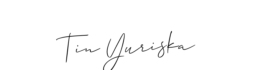 Design your own signature with our free online signature maker. With this signature software, you can create a handwritten (Allison_Script) signature for name Tin Yuriska. Tin Yuriska signature style 2 images and pictures png