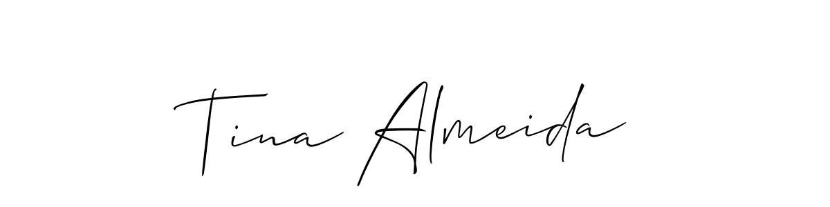 if you are searching for the best signature style for your name Tina Almeida. so please give up your signature search. here we have designed multiple signature styles  using Allison_Script. Tina Almeida signature style 2 images and pictures png