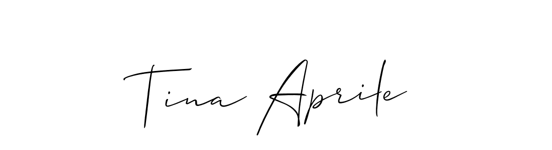 Create a beautiful signature design for name Tina Aprile. With this signature (Allison_Script) fonts, you can make a handwritten signature for free. Tina Aprile signature style 2 images and pictures png