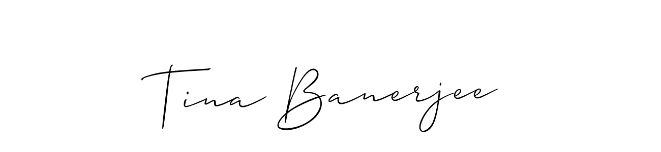 The best way (Allison_Script) to make a short signature is to pick only two or three words in your name. The name Tina Banerjee include a total of six letters. For converting this name. Tina Banerjee signature style 2 images and pictures png