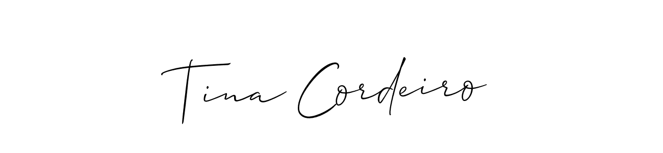 Create a beautiful signature design for name Tina Cordeiro. With this signature (Allison_Script) fonts, you can make a handwritten signature for free. Tina Cordeiro signature style 2 images and pictures png