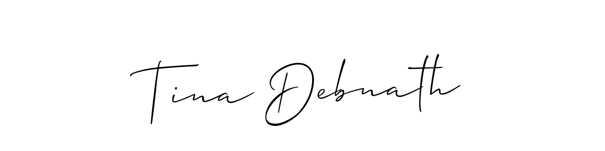 Allison_Script is a professional signature style that is perfect for those who want to add a touch of class to their signature. It is also a great choice for those who want to make their signature more unique. Get Tina Debnath name to fancy signature for free. Tina Debnath signature style 2 images and pictures png