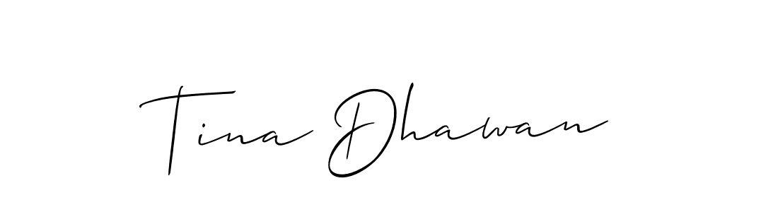 Create a beautiful signature design for name Tina Dhawan. With this signature (Allison_Script) fonts, you can make a handwritten signature for free. Tina Dhawan signature style 2 images and pictures png