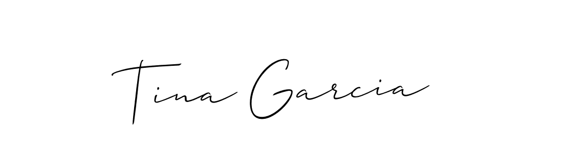 The best way (Allison_Script) to make a short signature is to pick only two or three words in your name. The name Tina Garcia include a total of six letters. For converting this name. Tina Garcia signature style 2 images and pictures png