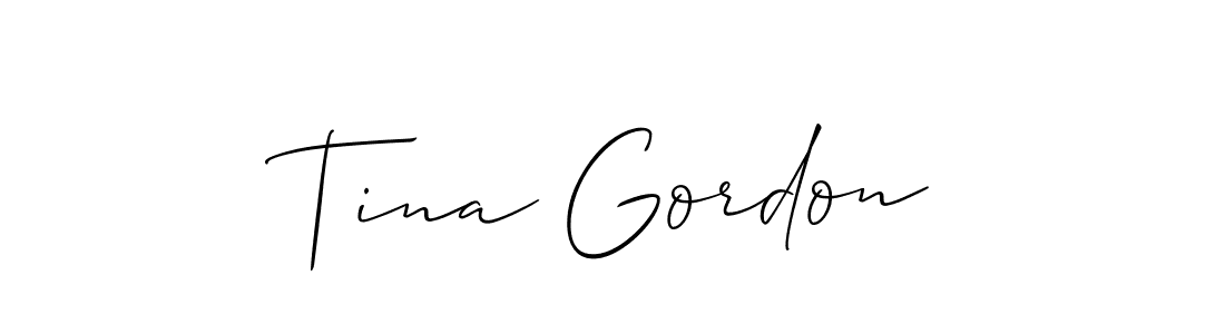 How to make Tina Gordon name signature. Use Allison_Script style for creating short signs online. This is the latest handwritten sign. Tina Gordon signature style 2 images and pictures png