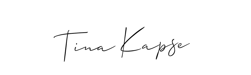 Similarly Allison_Script is the best handwritten signature design. Signature creator online .You can use it as an online autograph creator for name Tina Kapse. Tina Kapse signature style 2 images and pictures png