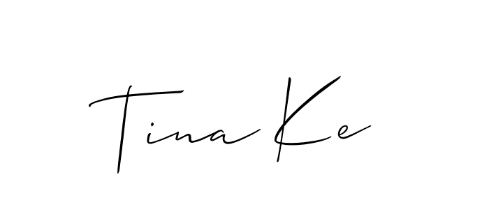 Tina Ke stylish signature style. Best Handwritten Sign (Allison_Script) for my name. Handwritten Signature Collection Ideas for my name Tina Ke. Tina Ke signature style 2 images and pictures png