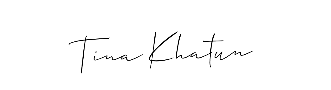 Create a beautiful signature design for name Tina Khatun. With this signature (Allison_Script) fonts, you can make a handwritten signature for free. Tina Khatun signature style 2 images and pictures png