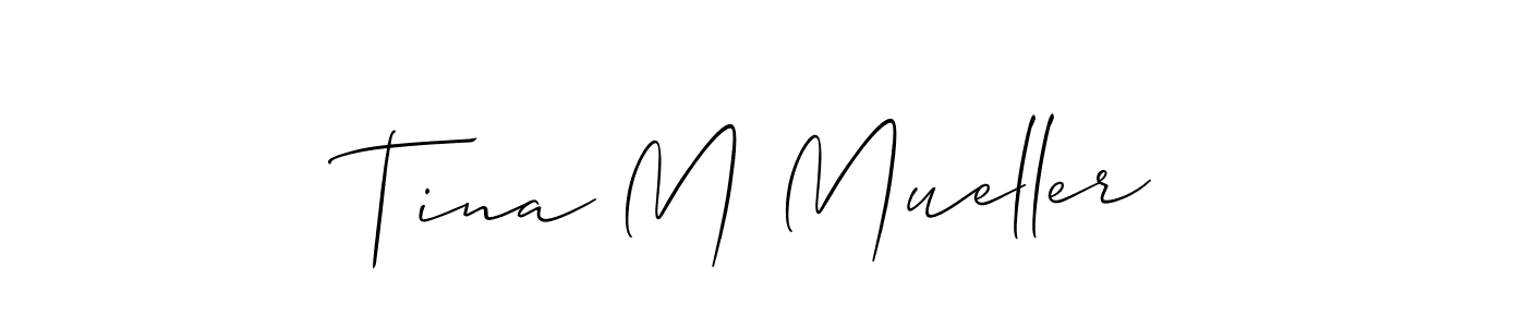 You should practise on your own different ways (Allison_Script) to write your name (Tina M Mueller) in signature. don't let someone else do it for you. Tina M Mueller signature style 2 images and pictures png