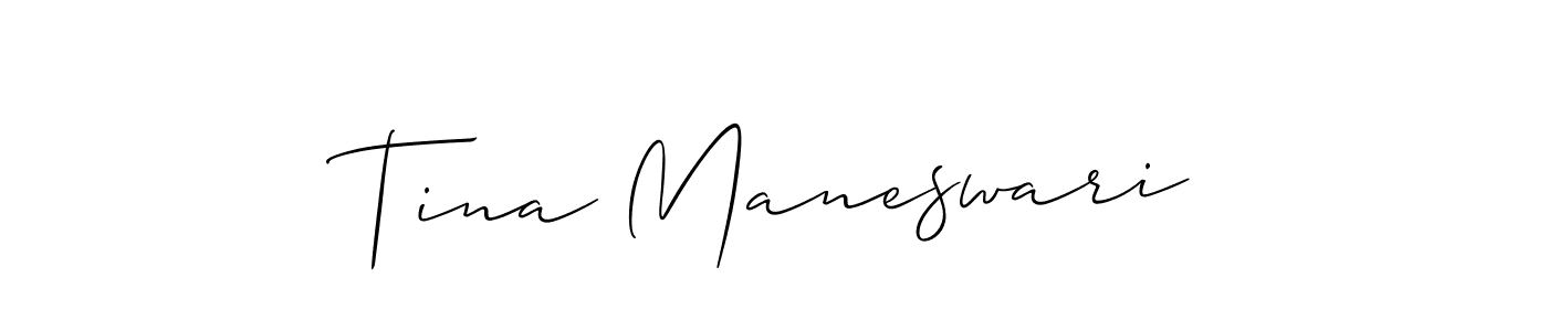 Also You can easily find your signature by using the search form. We will create Tina Maneswari name handwritten signature images for you free of cost using Allison_Script sign style. Tina Maneswari signature style 2 images and pictures png
