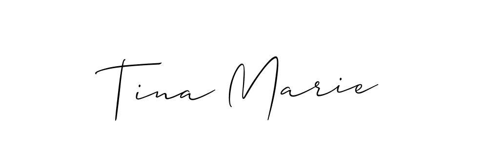 Make a beautiful signature design for name Tina Marie. With this signature (Allison_Script) style, you can create a handwritten signature for free. Tina Marie signature style 2 images and pictures png