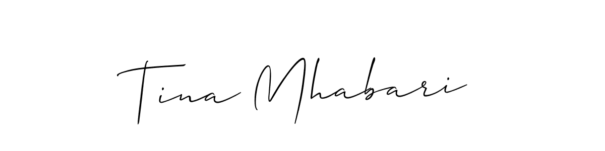 Allison_Script is a professional signature style that is perfect for those who want to add a touch of class to their signature. It is also a great choice for those who want to make their signature more unique. Get Tina Mhabari name to fancy signature for free. Tina Mhabari signature style 2 images and pictures png