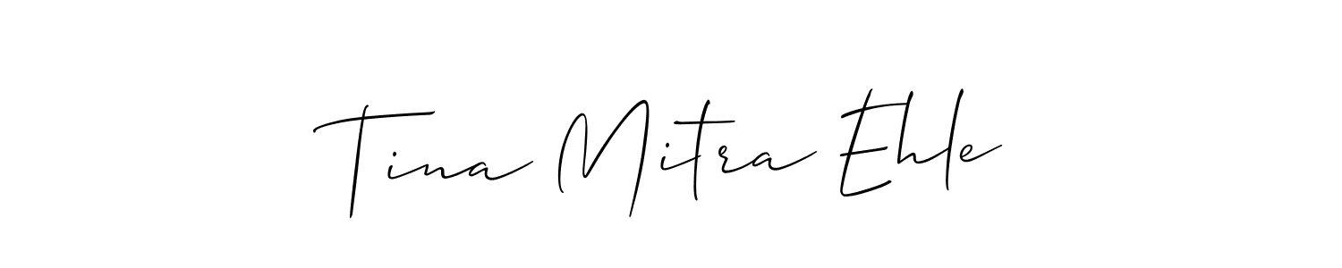 Tina Mitra Ehle stylish signature style. Best Handwritten Sign (Allison_Script) for my name. Handwritten Signature Collection Ideas for my name Tina Mitra Ehle. Tina Mitra Ehle signature style 2 images and pictures png