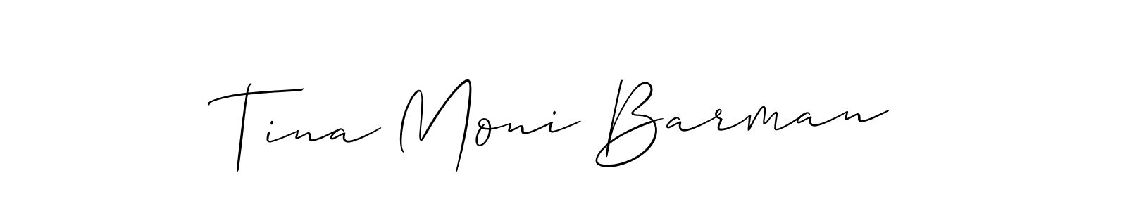How to Draw Tina Moni Barman signature style? Allison_Script is a latest design signature styles for name Tina Moni Barman. Tina Moni Barman signature style 2 images and pictures png