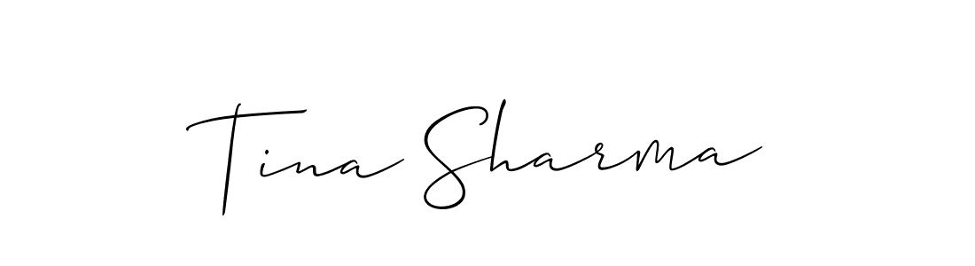 How to make Tina Sharma name signature. Use Allison_Script style for creating short signs online. This is the latest handwritten sign. Tina Sharma signature style 2 images and pictures png